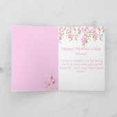 Floral Pink Cherry Blossom Custom Card サンキューカード (内部)