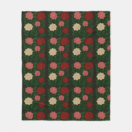 Floral Pink Colorful Blanket  フリースブランケット (正面)