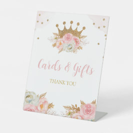 Floral Pink & Gold Princess Cards and Gifts  台座サイン