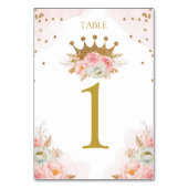 Floral Pink & Gold Princess Royal Table number テーブルナンバー (裏面)