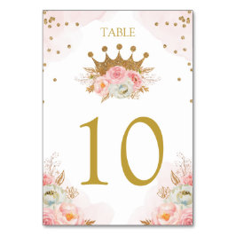Floral Pink & Gold Princess Royal Table number テーブルナンバー