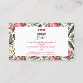 Floral Pink Green Hair Stylist Business 割引カード (裏面)