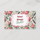 Floral Pink Green Hair Stylist Business 名刺 (正面)