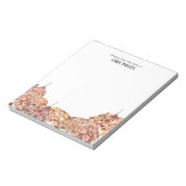 Floral Pink Hydrangea Border Personalized Notepad ノートパッド (回転)