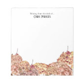 Floral Pink Hydrangea Border Personalized Notepad ノートパッド (正面)