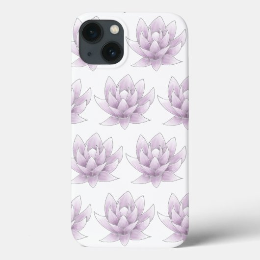 Floral Pink Lotus Girly Wellness Yoga Case-Mate iPhoneケース (裏面)