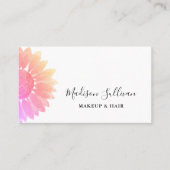 Floral Pink Makeup And Hair Business Card 名刺 (正面)