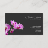Floral pink orchid blossom calligraphy dark gray 名刺 (裏面)