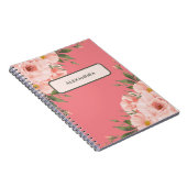 Floral Pink Personalized ノートブック (右側)