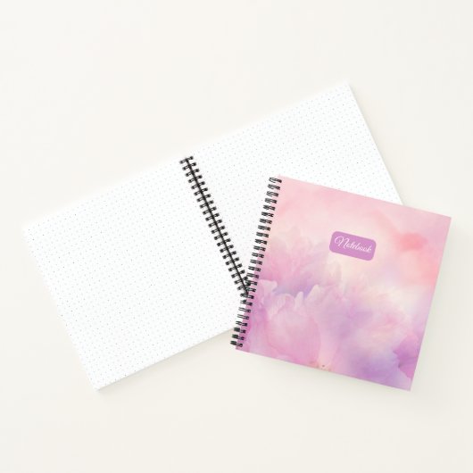 Floral Pink Personalized Notebook – Custom Name Jo ノートブック (内部)