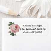 Floral Pink Rose Flowers - Wedding, Engagement ラベル (インサイチュ)