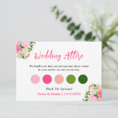 Floral Pink Roses Wedding Attire Dress Code エンクロージャーカード (スタンド正面)