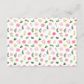 Floral Pink Roses Wedding Attire Dress Code エンクロージャーカード (裏面)