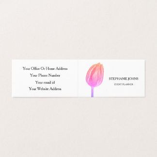 Floral Pink Tulips Art Wedding White Event Planner 名刺