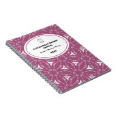 Floral Pink Watercolor Flowers Pattern Journal ノートブック (右側)