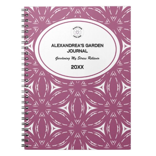 Floral Pink Watercolor Flowers Pattern Journal ノートブック (正面)