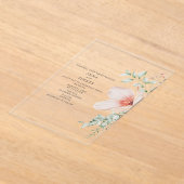Floral Pink Wedding アクリル招待状 (レイダウン)