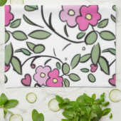 Floral Pinks キッチンタオル (折り畳み)