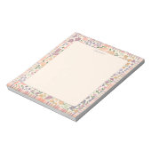 Floral Plaid “Grateful” Notepad –Pastel Stationery ノートパッド (回転)