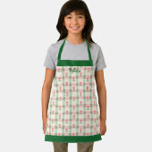 Floral Plaid Kids' Apron with Custom Name エプロン (インサイチュ)