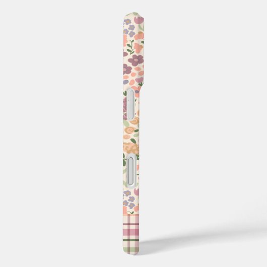 Floral & Plaid Personalized Name Phone Case  Case-Mate iPhoneケース (裏面 / 右)