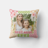 Floral & Plaid Photo Frame Mother's Day クッション (裏面)