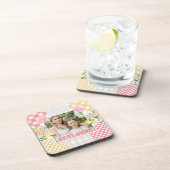 Floral & Plaid Photo Frame Mother's Day コースター (右側)