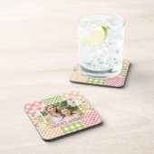 Floral & Plaid Photo Frame Mother's Day コースター (右側)