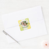 Floral & Plaid Photo Frame Mother's Day スクエアシール (封筒)