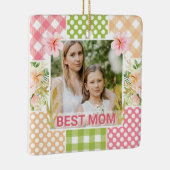 Floral & Plaid Photo Frame Mother's Day セラミックオーナメント (右)