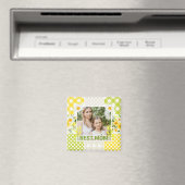 Floral & Plaid Photo Frame Mother's Day マグネット (インサイチュ (食洗機))