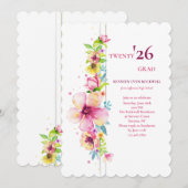 Floral Pole Graduation Invitation 招待状 (正面/裏面)