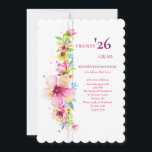 Floral Pole Graduation Invitation 招待状<br><div class="desc">A beautiful, watercolor invitation with a vertical pole of climbing flowers. (Background vector created by freepik - www.freepik.com). The card is easy to customize with your wording, font, font color and choice of six paper types. Not exactly what you're looking for? All our products can be custom designed to meet...</div>