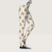 Floral Polka Dots Pattern – Cute Botanical Spot  レギンス (右)