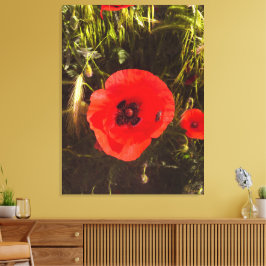 Floral Poppy Dreamer – Botanical Fantasy Art キャンバスプリント