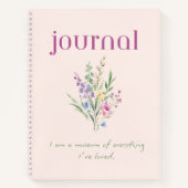 Floral positive affirmation notebook ノートブック (正面)
