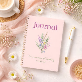 Floral positive affirmation notebook ノートブック