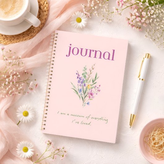 Floral positive affirmation notebook ノートブック