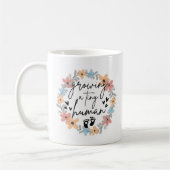 Floral Pregnancy Mug, Growing A Tiny Human コーヒーマグカップ (左)