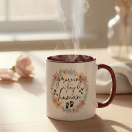 Floral Pregnancy Mug, Growing A Tiny Human コーヒーマグカップ