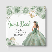 Floral Princess in a Sage Green Dress Quinceanera