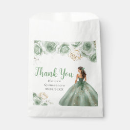 Floral Princess in a Sage Green Dress Quinceanera フェイバーバッグ