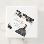 Floral Princess in Black Dress Quinceanera フェイバータグ (インサイチュ)