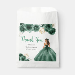 Floral Princess in Dark Green Dress Quinceanera フェイバーバッグ