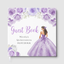 Floral Princess in Dusty Purple Dress Quinceanera ゲストブック