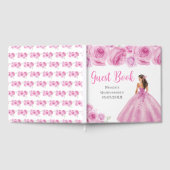 Floral Princess in Light Pink Dress Quinceanera ゲストブック (全面)