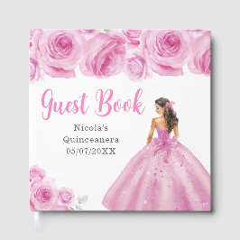 Floral Princess in Light Pink Dress Quinceanera ゲストブック