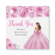 Floral Princess in Light Pink Dress Quinceanera