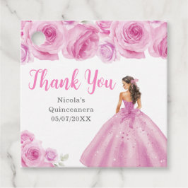 Floral Princess in Light Pink Dress Quinceanera フェイバータグ