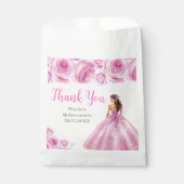 Floral Princess in Light Pink Dress Quinceanera フェイバーバッグ (正面)